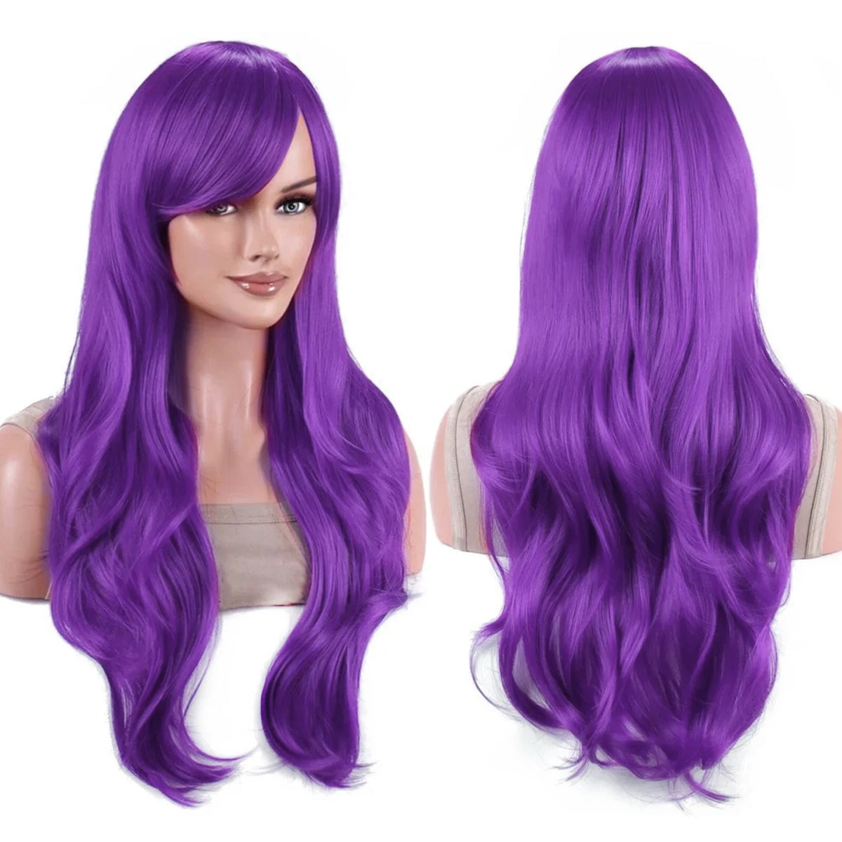 70cm Long Colorful Synthetic Hair Water Wavy Cosplay Wigs with Bangs Costume Wig for Women