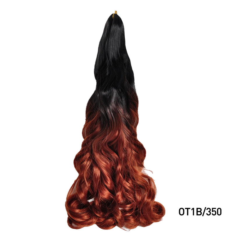 French Curls Braiding Hair Extensions Synthetic Hair Loose Wave Spiral Curl Braids High Temperature Ombre Pre Stretched Hair