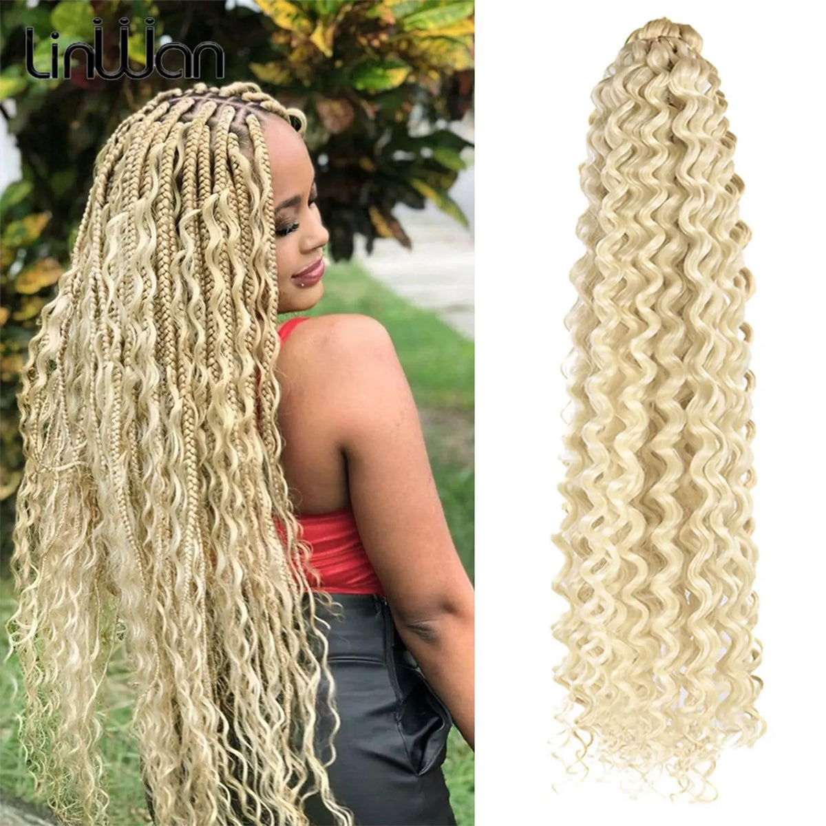 28 Inch Deep Wave Crochet Hair | Synthetic Ocean Wave Braiding Extensions