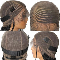 Faux Locs Crochet Cornrow Braided Wig Synthetic Full Lace Knotless Box Braids Wig