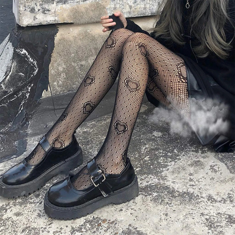 Japanese Lolita Retro Floral Rattan White Hosiery Hot Tights Classic Lolita Hollowed Out Lace Mesh Stockings Bottomed Pantyhose