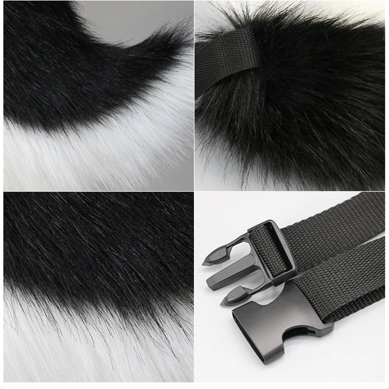 Kwaii Tail Girl Plush Cosplay Props Faux Fur Wolf Tail Women Lolita Cosplay Animal Tails Halloween Party Simulation Animal Tails