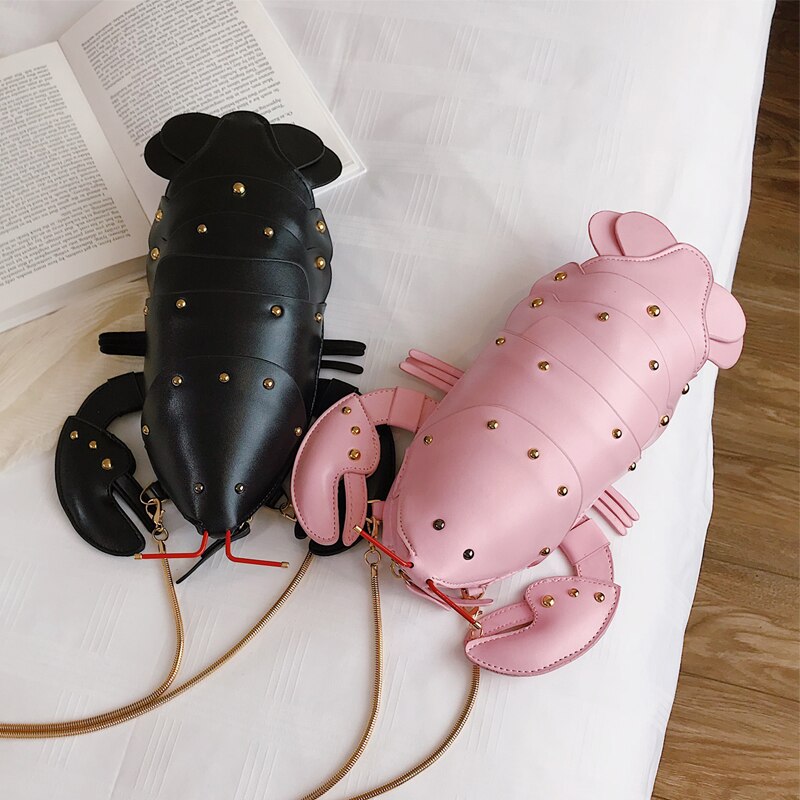 Cute Fashion Lobster Style Crossbody Mini Bag  Pu Leather Girl's Chain Purses and Handbags Women Shoulder Bag Clutch Bag 2021
