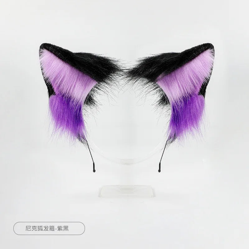 New Red Fox Anime Beast Ear Beast Tail Wolf Ear Cat Ear Headband Nick Fox Nick COSPLAY Simulation Fox Ears Hair Accessories
