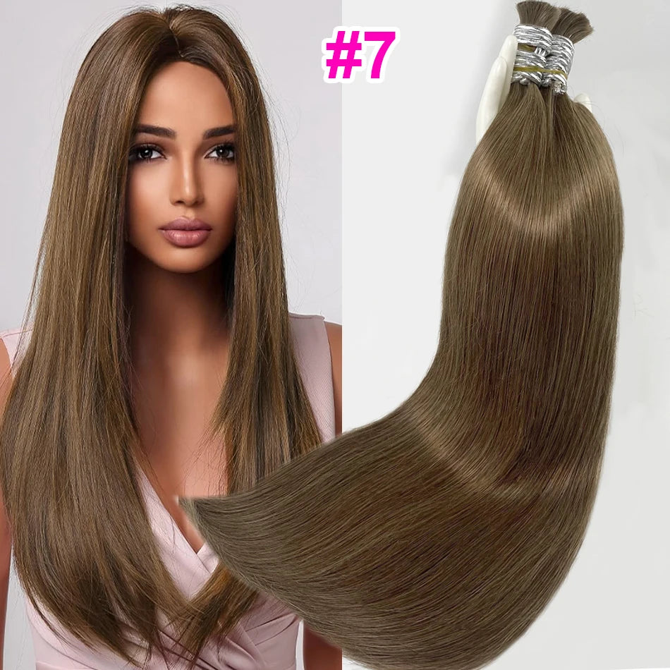 Straight Human Hair Bulk for Braiding | No Weft