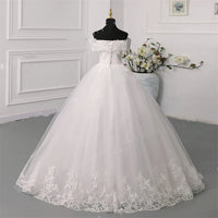 Y&M Novias Off Shoulder Plus Size Vestido De Noiva Wedding Dress Long Train or Floor Appliqes Pearls Bridal Tulle Mariage