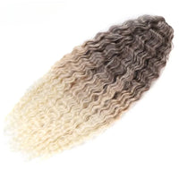 22 Inch Ombre Blonde Rainbow Water Wave Crochet Hair – 300g Synthetic Curly Braiding Extensions