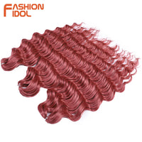 24 Inch Synthetic Hair Water Wave Braiding Hair Extensions Ombre Blonde Deep Wave Afro Curl Twist Crochet Hair for Women