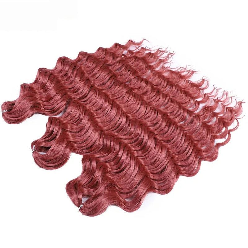 Water Wave Ombre Blonde Braiding Hair Extensions – Deep Wave Afro Curl Crochet for Women