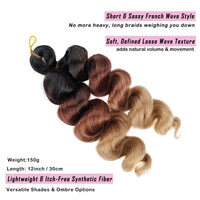 French Curly Crochet Hair Short 12inch Synthetic Braiding Hair Loose Wavy French Curl Braids Extensions for Women
