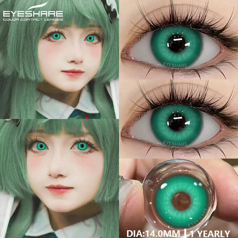 EYESHARE 1pair Colored Contact Lenses Purple Eye Lens Yearly Cosplay Blue Green Cosmetic Contacts Helloween Soft Makeup Pupils