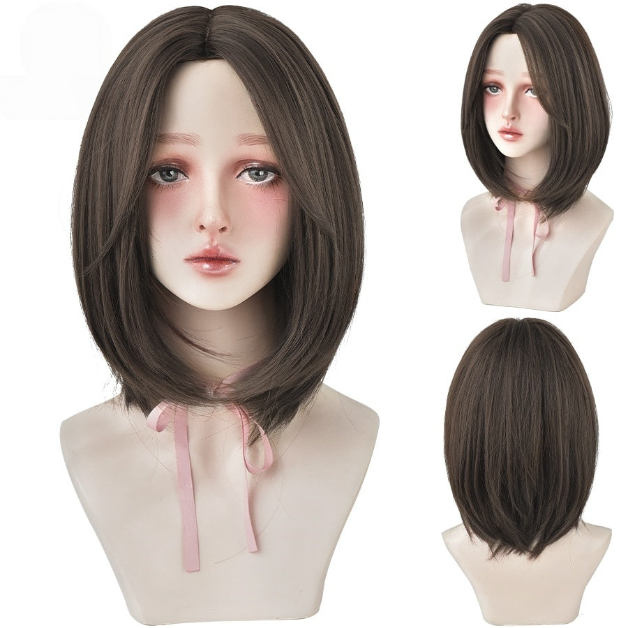 Short Black Bob Wig with Bangs – Synthetic Heat-Resistant Daily Wear Wig