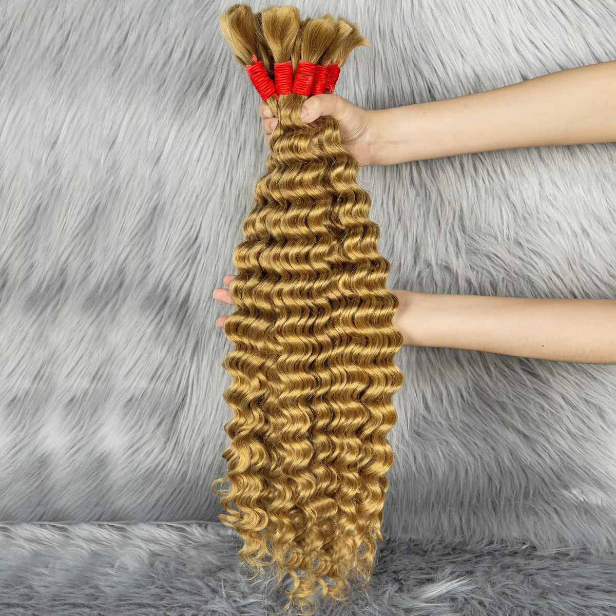 Colored Water Wave Virgin Human Hair Bulk for Boho Braids – No Weft