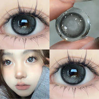 Black Large Diameter Color Contact Lenses for Eyes Annual Soft Round Beautiful Pupils KSSEYE 1 Pair