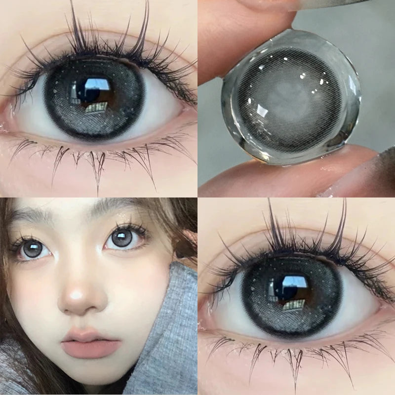 Black Large Diameter Color Contact Lenses for Eyes Annual Soft Round Beautiful Pupils KSSEYE 1 Pair