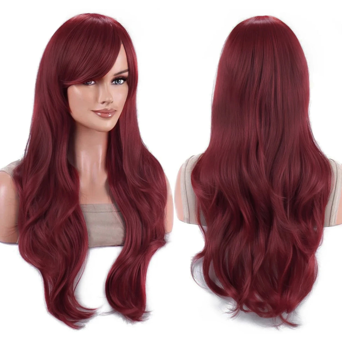 70cm Long Colorful Synthetic Hair Water Wavy Cosplay Wigs with Bangs Costume Wig for Women