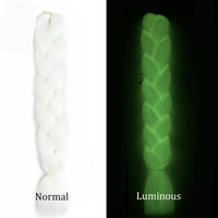 24 Inch Glow in the Dark Braiding Hair – Synthetic Rainbow Jumbo Braid Extensions