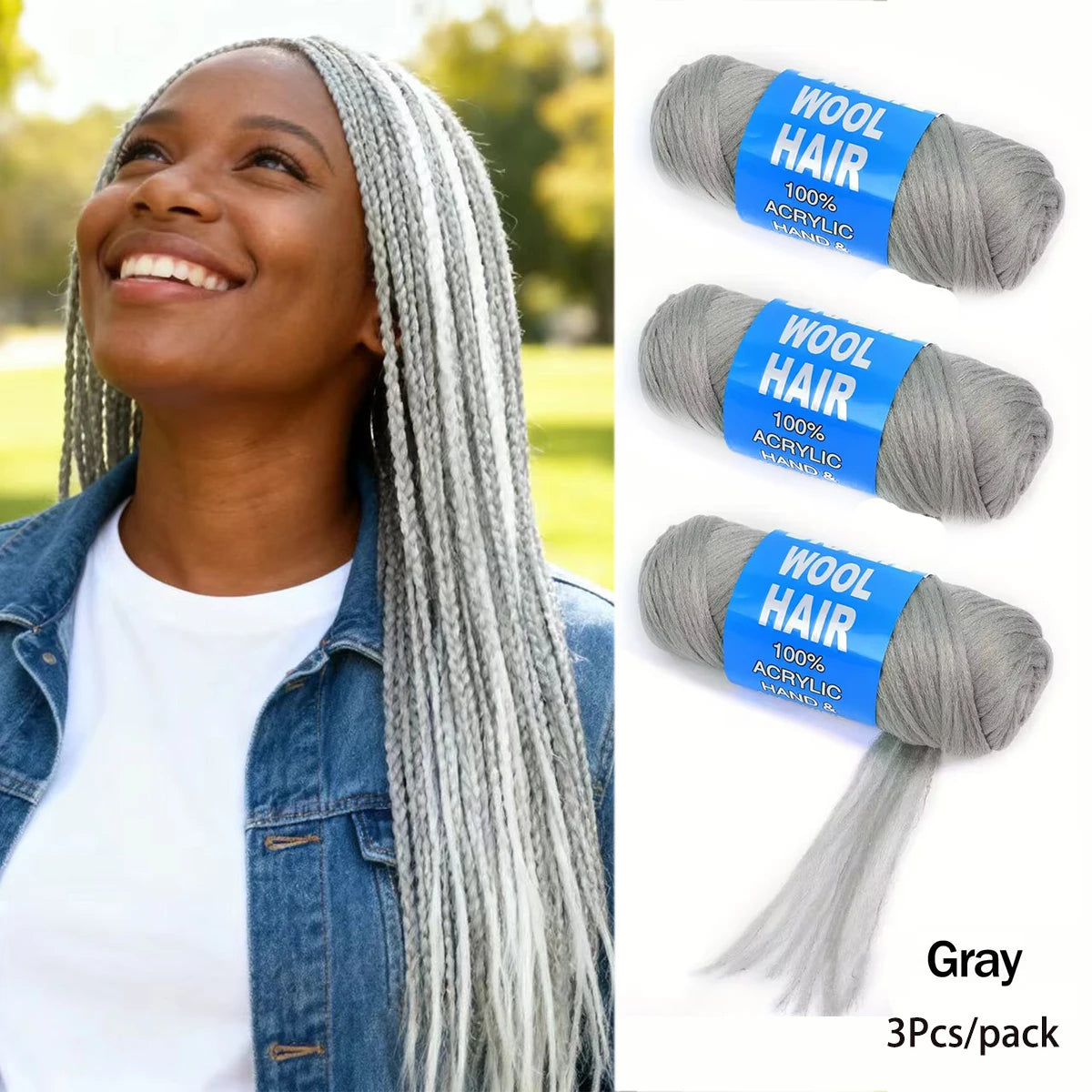 Brazilian Wool Braiding Hair | Acrylic Yarn for Crochet Braids Perfect for Senegalese twists, Senegal twist braids, and protective hairstyles