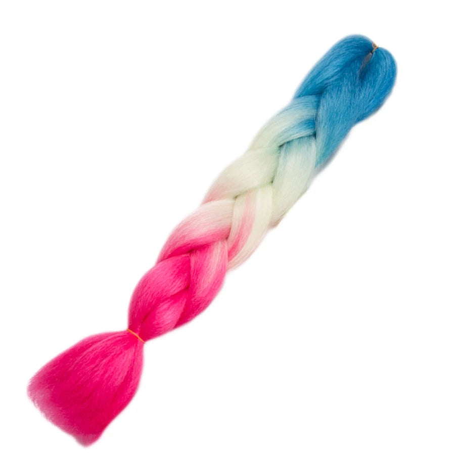 Ombre Synthetic Braiding Hair Extensions Jumbo Braids For Women Braids 24'' 100g Two Tone Ombre Color Pink Black Blue Wholesale