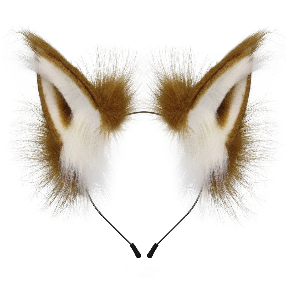 Fluffy Fox Ears Headband – Orange & White Furry Animal Costume Accessory for Cosplay & Halloween Dress Up