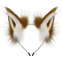 Fluffy Fox Ears Headband – Orange & White Furry Animal Costume Accessory for Cosplay & Halloween Dress Up