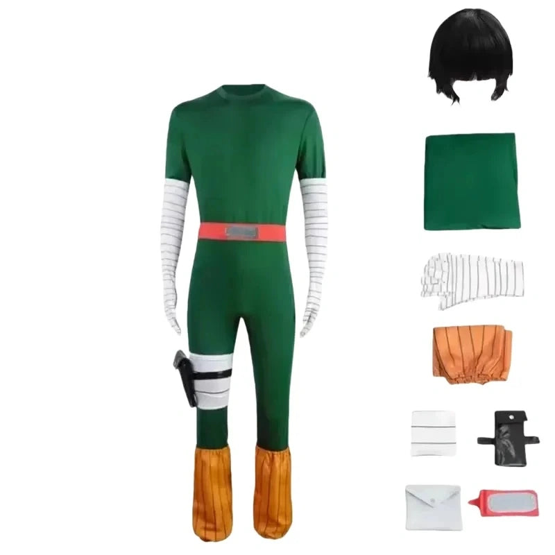 Green Ninja Costume Set for Adults – 7PCS Halloween Outfit