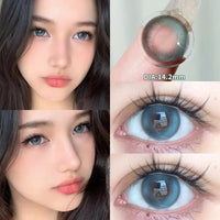 OVOLOOK-1Pair Prescription Colored Contact lenses for Eyes Myopia Eye Lenses with Diopters Contact Color Blue Violet Brown Green