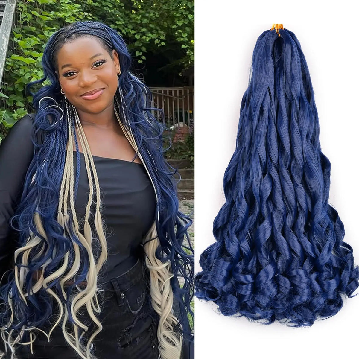 24 inch French Curl Braiding Hair Soft Loose Wave Ombre
