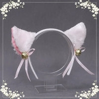 Plush Cat Tail Cosplay Accessory – Cute Anime Lolita Maid Style with Bells, Handmade Costume Prop