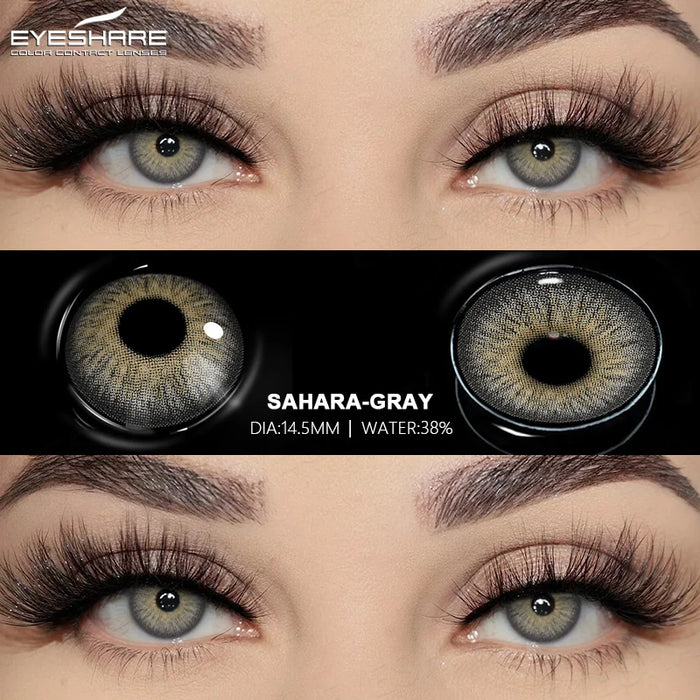 EYESHARE Gray Lenses 1 Pair Colored Contact Lenses for Eyes for Dark Eyes Natural Eye Contact Fashion Black Lenses Blue Eye Lens