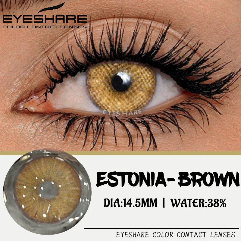 EYESHARE 1Pair Colored Contact Lenses for Eyes Fashion Green Eyes Lenses Natural Brown Lenses Gray Eye Lenses Color Eye Lenses