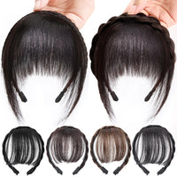 Clip-In Bangs Headband – Synthetic Fake Fringe Hair Extension with Invisible Natural Clips for Women