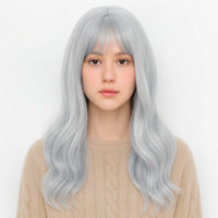 Heat-Resistant Pink Cosplay Wig with Bangs – 24" Long Straight Anime Wig | Soft Matte Fiber, Natural Look for Women