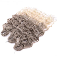 3 Pack Synthetic Loose Deep Wave Braiding Hair Extensions 24 Inch Deep Curly Twist Crochet Braid Hair Ombre Blonde Brown