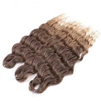 3 Pack Synthetic Loose Deep Wave Braiding Hair Extensions 24 Inch Deep Curly Twist Crochet Braid Hair Ombre Blonde Brown