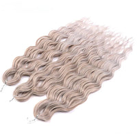 3 Pack Synthetic Loose Deep Wave Braiding Hair Extensions 24 Inch Deep Curly Twist Crochet Braid Hair Ombre Blonde Brown
