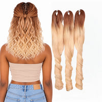French Curl Braiding Hair 18 Inch – Soft Synthetic Crochet Hair Extensions for Boho Braids