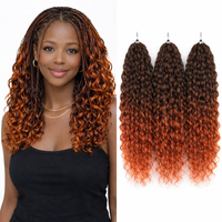 24 Inch Water Wave Crochet Braiding Hair Pink Blonde Synthetic Hair Extensions for Black Women