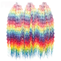 24 Inch Water Wave Crochet Braiding Hair Pink Blonde Synthetic Hair Extensions for Black Women