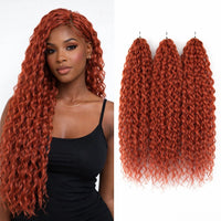 24 Inch Water Wave Crochet Braiding Hair Pink Blonde Synthetic Hair Extensions for Black Women