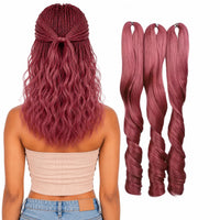 French Curl Braiding Hair 18 Inch – Soft Synthetic Crochet Hair Extensions for Boho Braids