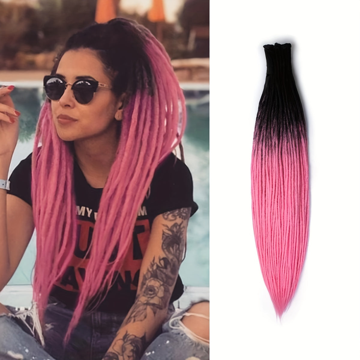 25pcs PLENDAY 24" SE Synthetic Dreadlocks, Soft 0.6cm Thick Thin Single Ended Crochet Hair Extensions, Low Temperature Fiber, Unisex Adult