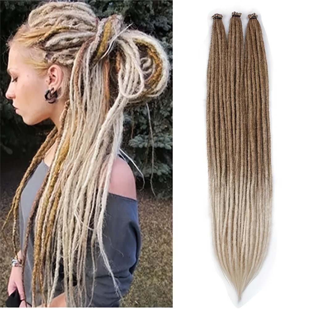 25pcs PLENDAY 24" SE Synthetic Dreadlocks, Soft 0.6cm Thick Thin Single Ended Crochet Hair Extensions, Low Temperature Fiber, Unisex Adult