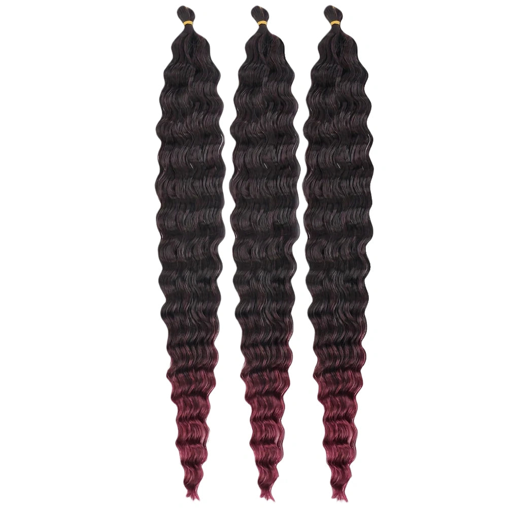 Deep Wave Synthetic Braiding Hair – 3PCS 32″ Ocean Wave Crochet Hair Extensions