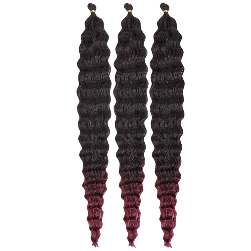 Deep Wave Synthetic Braiding Hair – 3PCS 32″ Ocean Wave Crochet Hair Extensions