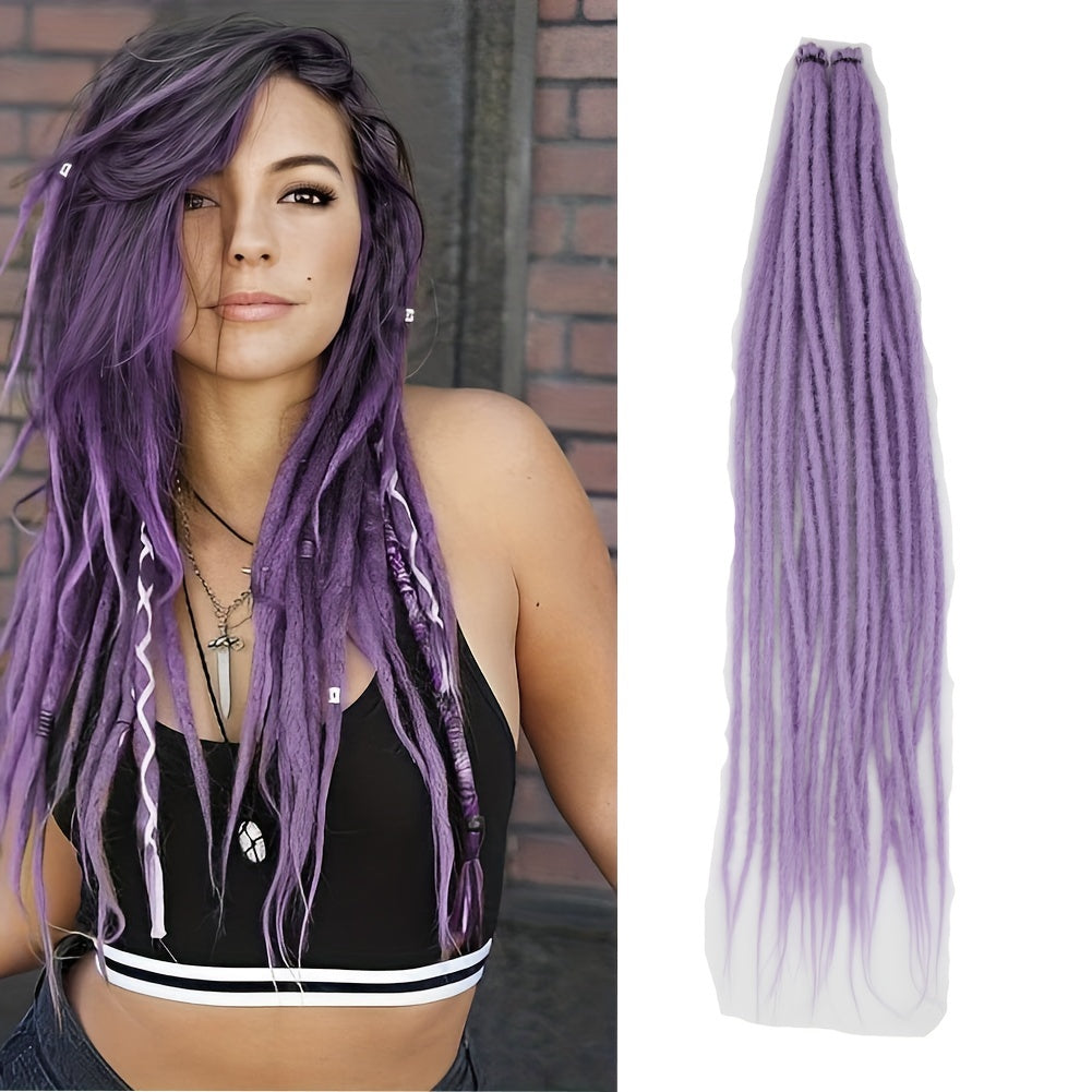 25pcs PLENDAY 24" SE Synthetic Dreadlocks, Soft 0.6cm Thick Thin Single Ended Crochet Hair Extensions, Low Temperature Fiber, Unisex Adult