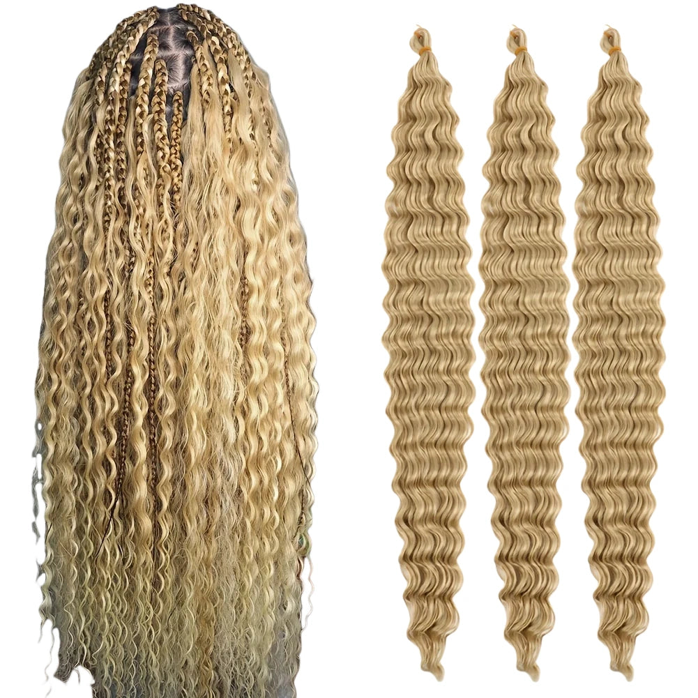 Deep Wave Synthetic Braiding Hair – 3PCS 32″ Ocean Wave Crochet Hair Extensions
