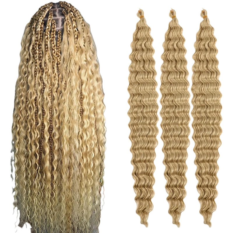 Deep Wave Synthetic Braiding Hair – 3PCS 32″ Ocean Wave Crochet Hair Extensions