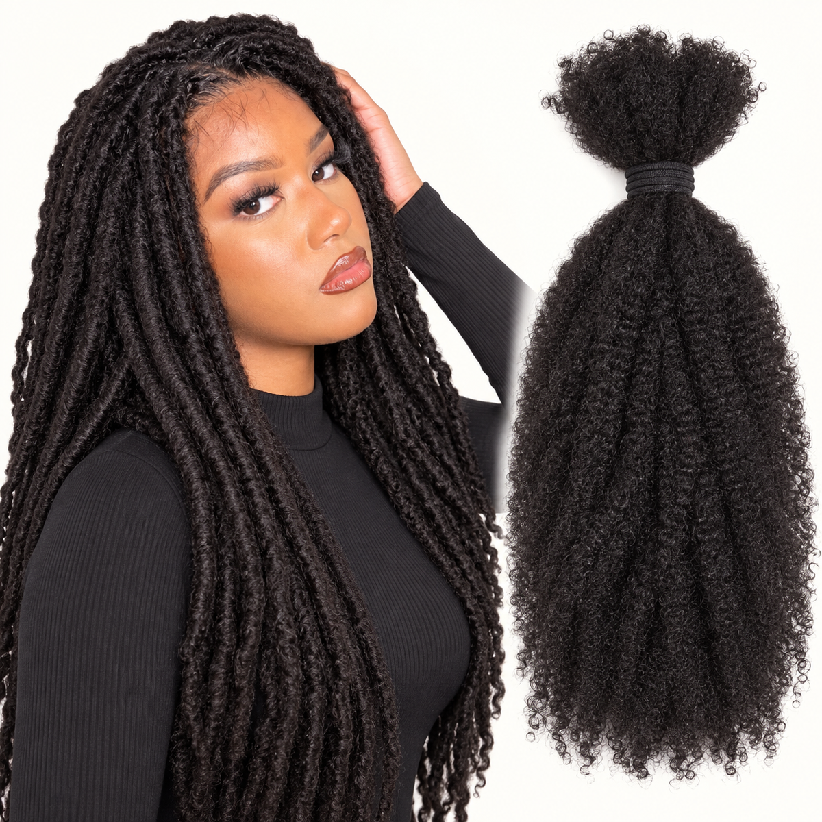 Illustrative afro kinky bulk 4c, check selected variant for exact color and quantity