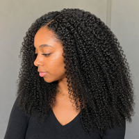 Model wearing Afro Kinky Curly Human Hair for Crochet Braids – Pre-Separated in detail lifestyle view